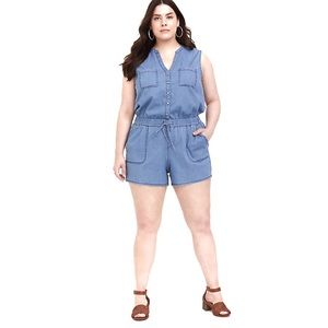 Torrid Sleeveless Chambray Romper